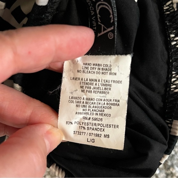 BECCA by Rebecca Virtue Primitive Journey High neck swim top,tassled tie,size L - Picture 5 of 5